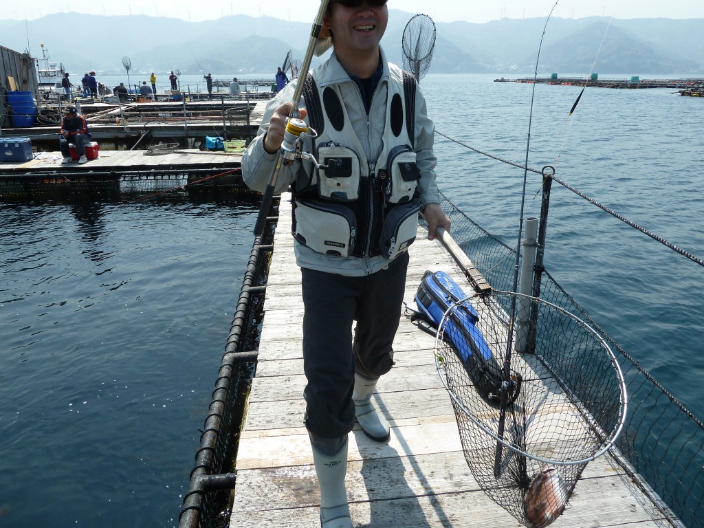 背面釣法で鯛GET